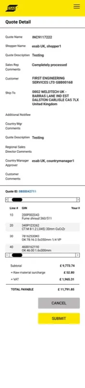 Mobile · Quote Detail