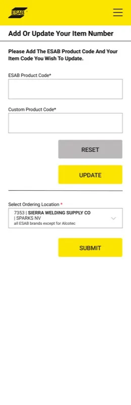 Mobile · Update Item